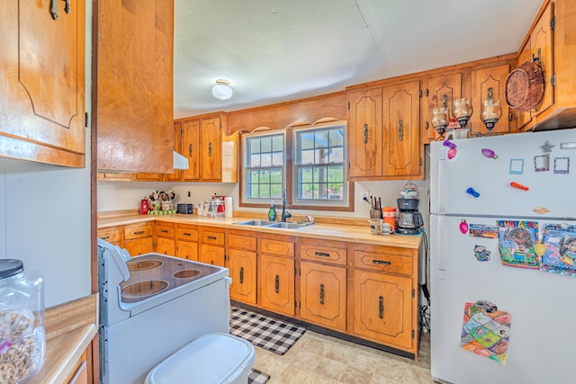 625 Trentham Hollow Rd, Parrottsville, TN 37843 - kitchen with white appliances, light countertops, and brown cabinetry