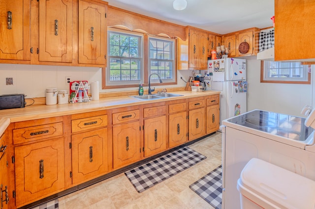 625 Trentham Hollow Rd, Parrottsville, TN 37843 - kitchen with white appliances, light countertops, and brown cabinets