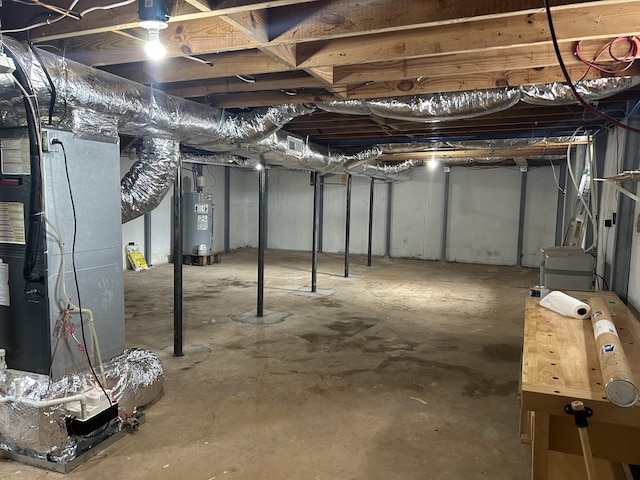 2151 Thomas Dr, Morristown, TN 37814 - unfinished basement featuring water heater and heating unit