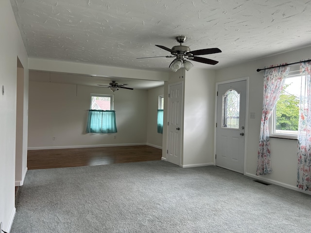 2151 Thomas Dr, Morristown, TN 37814 - carpeted entryway with a textured ceiling and ceiling fan