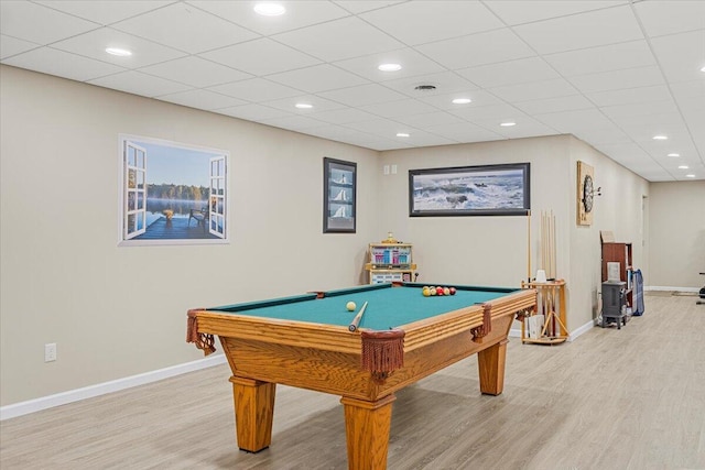 419 Colonial St, Jefferson City, TN 37760 - recreation room with light wood finished floors, baseboards, billiards table, and recessed lighting