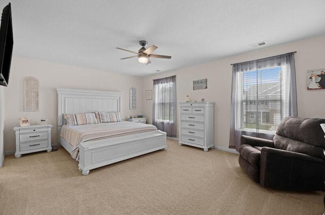 525 Cliff St, Morristown, TN 37814 - bedroom with light colored carpet, a ceiling fan, and baseboards