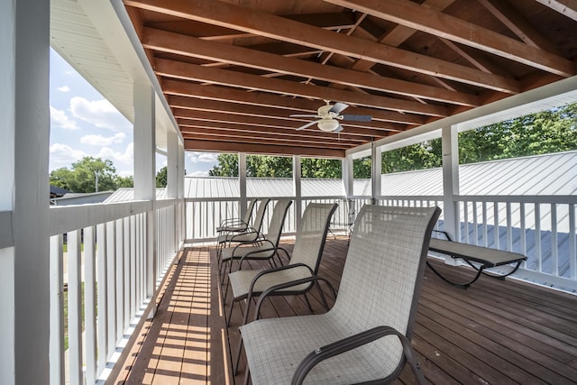 deck with ceiling fan