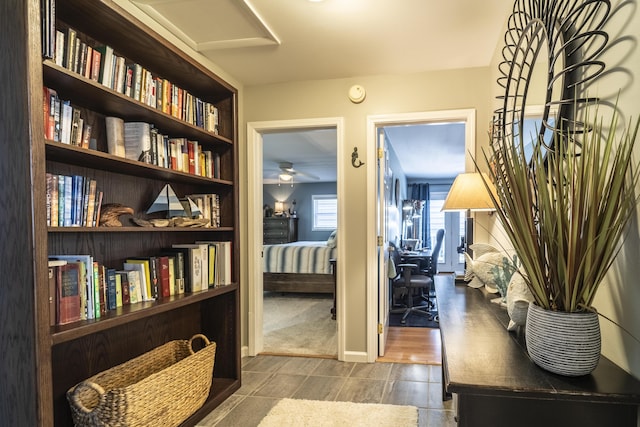 interior space with tile patterned floors