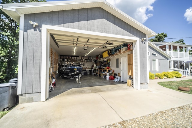 garage featuring electric panel