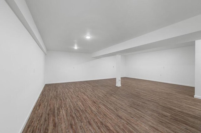4061 Julian Ave, Morristown, TN 37814 - finished basement with baseboards, dark wood finished floors, and recessed lighting