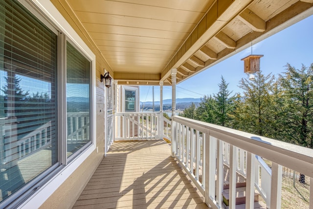 balcony with a mountain view