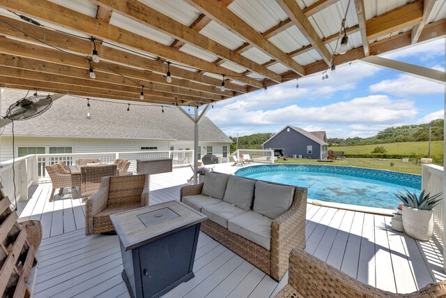 113 Cheshire Ct, Jefferson City, TN 37760 - swimming pool with a wooden deck and an outdoor living space
