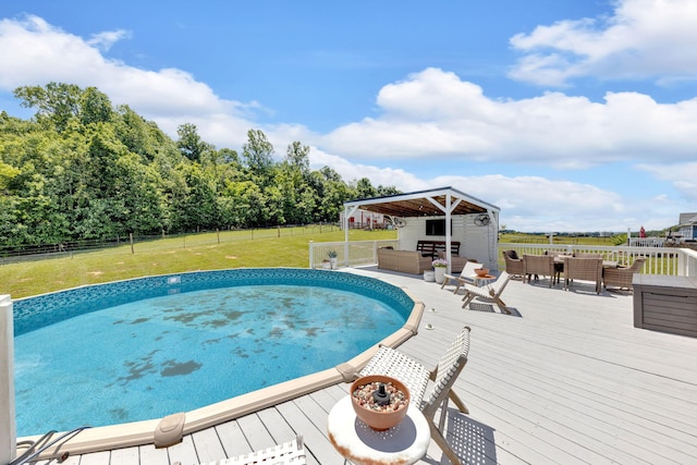 113 Cheshire Ct, Jefferson City, TN 37760 - swimming pool with an outdoor living space, a deck, and outdoor dining area