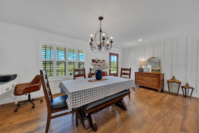 113 Cheshire Ct, Jefferson City, TN 37760 - dining space featuring a chandelier, wood finished floors, and recessed lighting