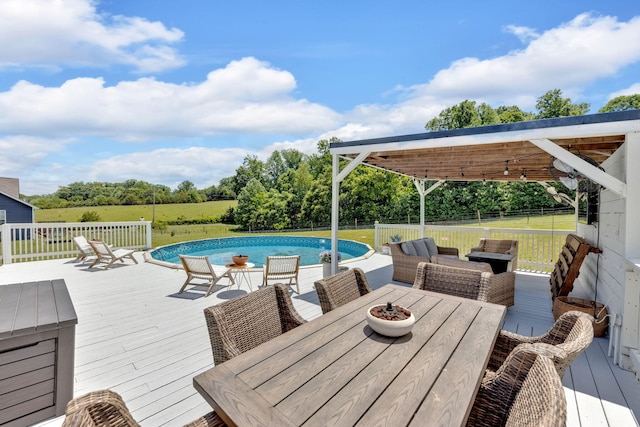 113 Cheshire Ct, Jefferson City, TN 37760 - view of pool featuring a wooden deck, outdoor dining area, and an outdoor hangout area