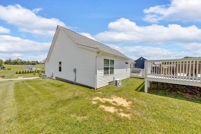 113 Cheshire Ct, Jefferson City, TN 37760 - view of side of property featuring central AC unit, a deck, and a yard