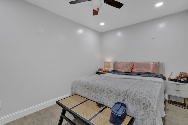 113 Cheshire Ct, Jefferson City, TN 37760 - bedroom with wood finished floors, baseboards, a ceiling fan, and recessed lighting