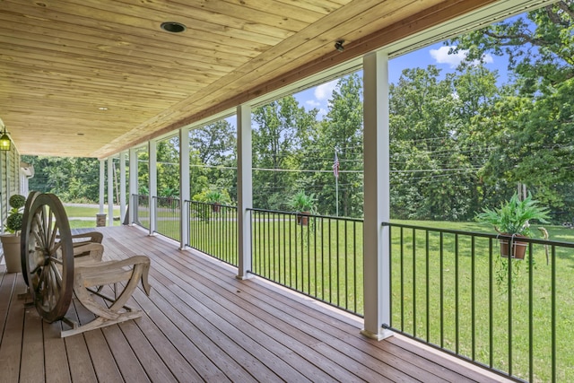 104-116 Circle Rd, Newport, TN 37821 - deck featuring a lawn and view of scattered trees