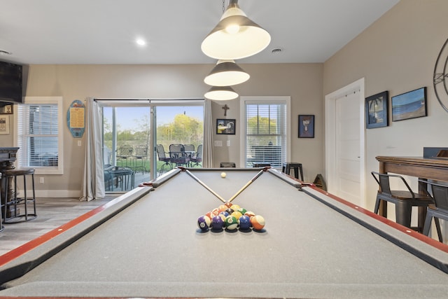340 Back Nine Dr, Baneberry, TN 37890 - rec room featuring pool table, wood finished floors, baseboards, and recessed lighting