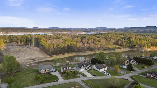 340 Back Nine Dr, Baneberry, TN 37890 - aerial overview of property's location featuring a heavily wooded area and a water and mountain view