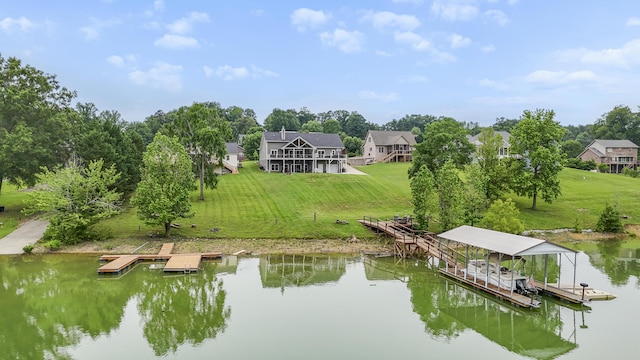 340 Back Nine Dr, Baneberry, TN 37890 - dock area featuring a water view and a lawn
