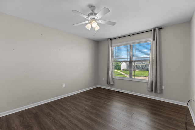 6625 Lainey Jane Ct, Whitesburg, TN 37891 - unfurnished room with wood finished floors, baseboards, and ceiling fan