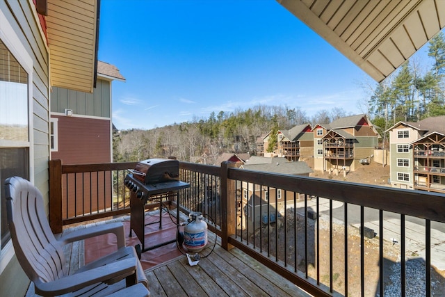 deck featuring grilling area