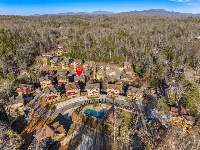 aerial view featuring a mountain view