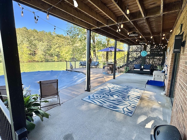 view of patio / terrace with an outdoor hangout area