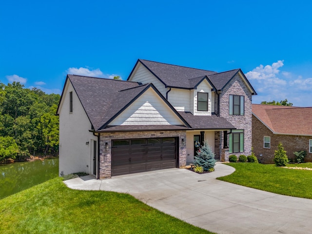 3099 Bridgewater Blvd, Morristown, TN 37814 - view of front of house featuring driveway, an attached garage, a front lawn, and roof with shingles
