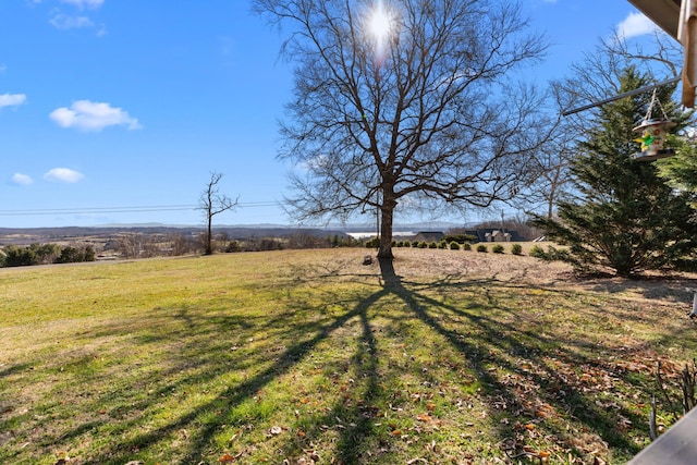 view of yard with a rural view