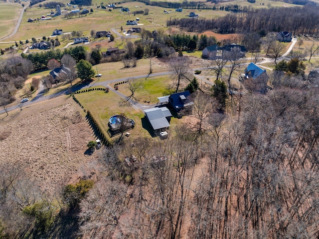 bird's eye view featuring a rural view