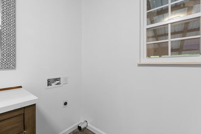 laundry area featuring electric dryer hookup and hookup for a washing machine