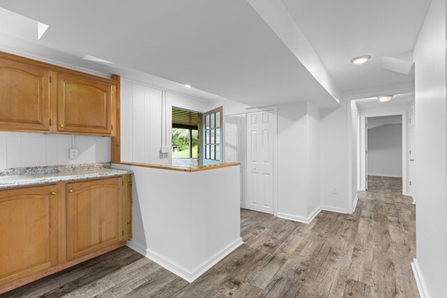 kitchen featuring light hardwood / wood-style flooring