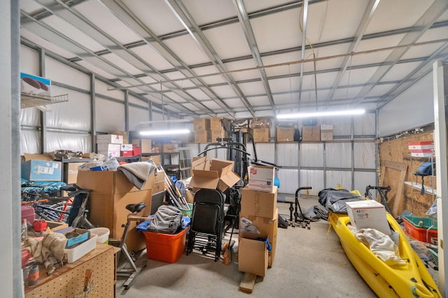 garage featuring metal wall