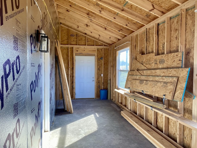 interior space with vaulted ceiling