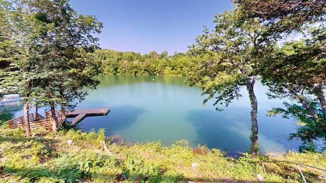 view of water feature featuring a boat dock