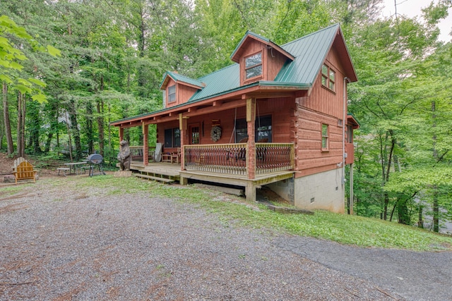 1136 E Foothills Dr, Gatlinburg, TN 37738 - log home with metal roof