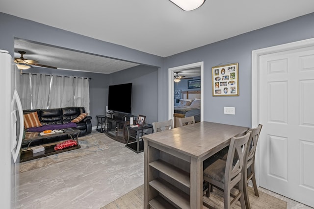 1400 Lakeview Cir, Morristown, TN 37814 - dining area featuring ceiling fan and light wood-style flooring