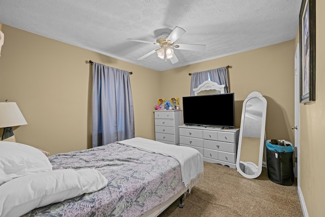 1400 Lakeview Cir, Morristown, TN 37814 - bedroom with carpet floors, a textured ceiling, and ceiling fan