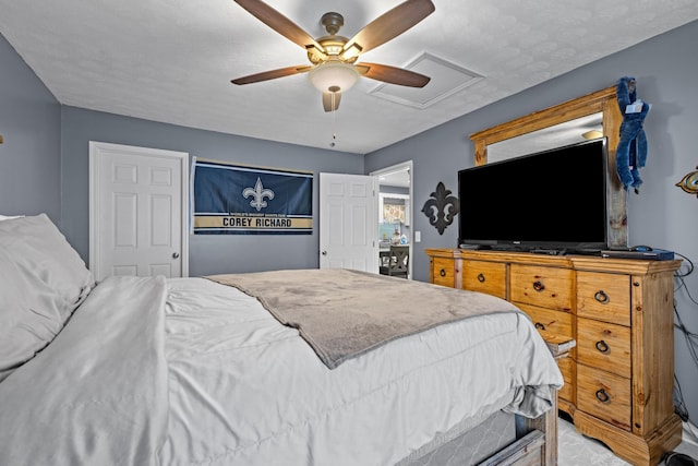 1400 Lakeview Cir, Morristown, TN 37814 - bedroom featuring attic access and ceiling fan