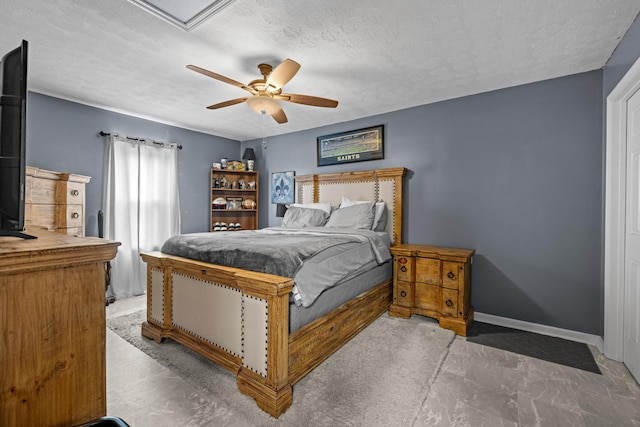 1400 Lakeview Cir, Morristown, TN 37814 - bedroom featuring a textured ceiling and a ceiling fan