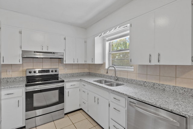 209 Pocahontas St, Newport, TN 37821 - kitchen with appliances with stainless steel finishes, white cabinetry, and sink