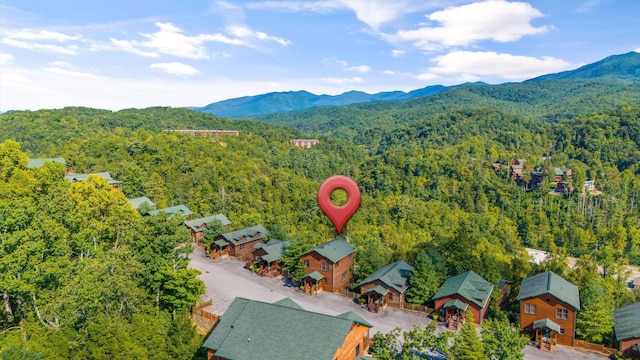 aerial view featuring a mountain view