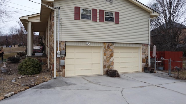 view of home's exterior with a garage