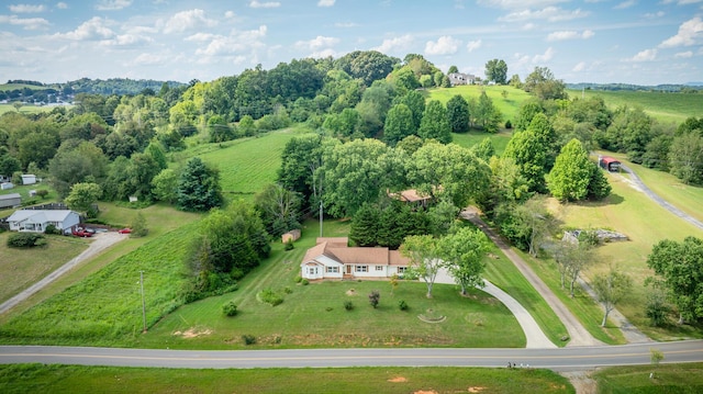 bird's eye view with a rural view