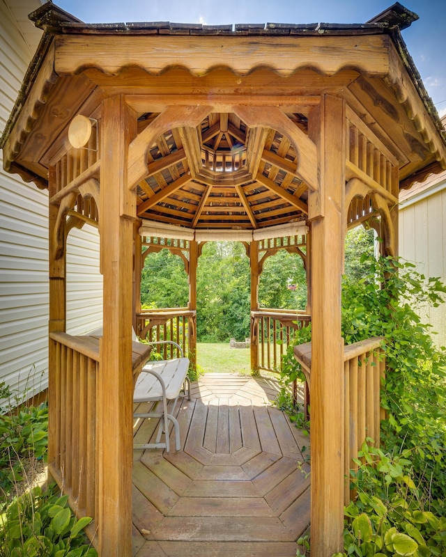 deck featuring a gazebo