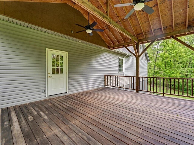 107 Straight Creek Dock Rd, New Tazewell, TN 37825 - wooden terrace featuring a ceiling fan