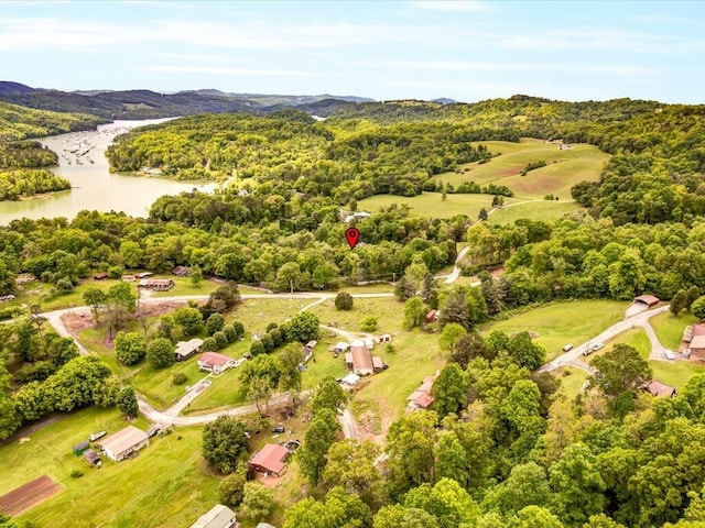107 Straight Creek Dock Rd, New Tazewell, TN 37825 - aerial view of a water and mountain view and a heavily wooded area