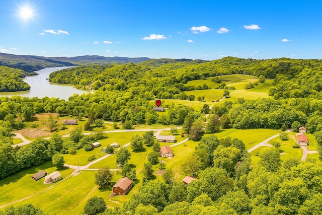107 Straight Creek Dock Rd, New Tazewell, TN 37825 - drone / aerial view of a water and mountain view and a heavily wooded area