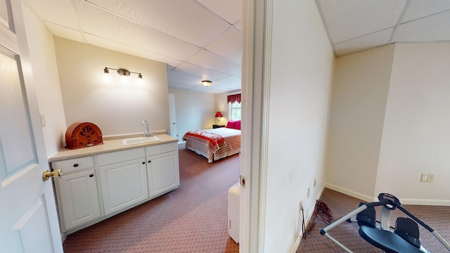 4119 Azalea Ct, Morristown, TN 37814 - carpeted bedroom with a drop ceiling, a sink, and baseboards