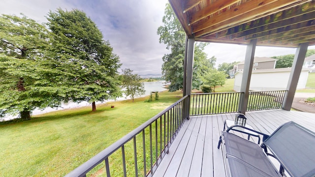 4119 Azalea Ct, Morristown, TN 37814 - wooden terrace with a water view and a yard