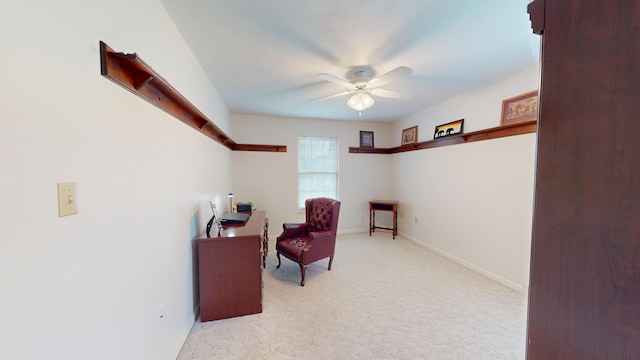 4119 Azalea Ct, Morristown, TN 37814 - living area with a ceiling fan, light colored carpet, and baseboards