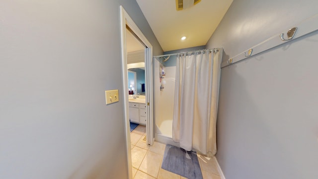 4119 Azalea Ct, Morristown, TN 37814 - bathroom with tile patterned floors, vanity, and curtained shower